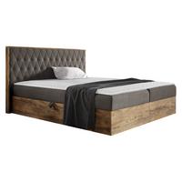 BOXBETT Wood 6 - H3 - Braun, Holz/Textil (160/200cm) - MIRJAN24