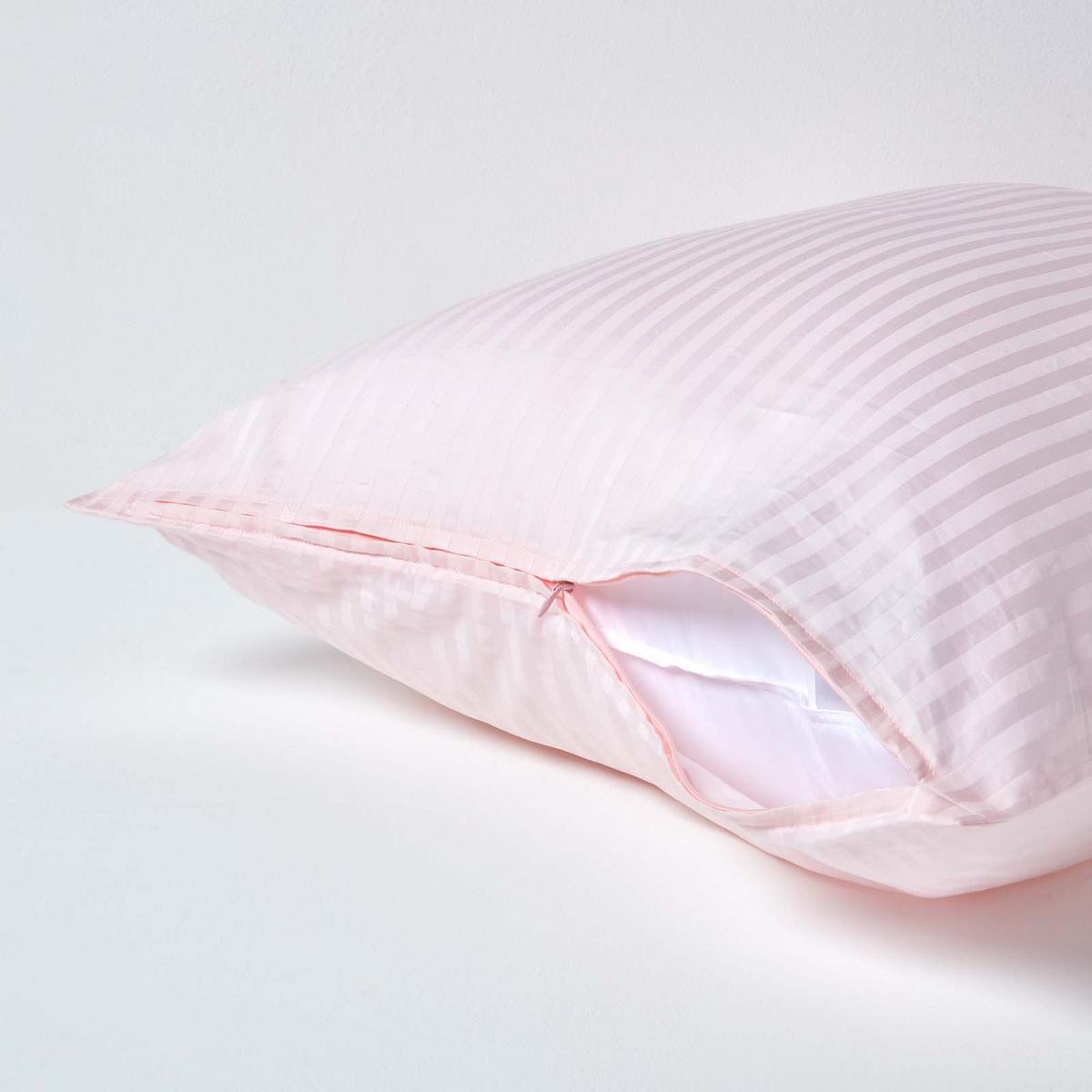 KISSENBEZUG Damast, Ägyptische Baumwolle, Fadendichte 330 - Rosa, Textil (60/60cm) - Homescapes