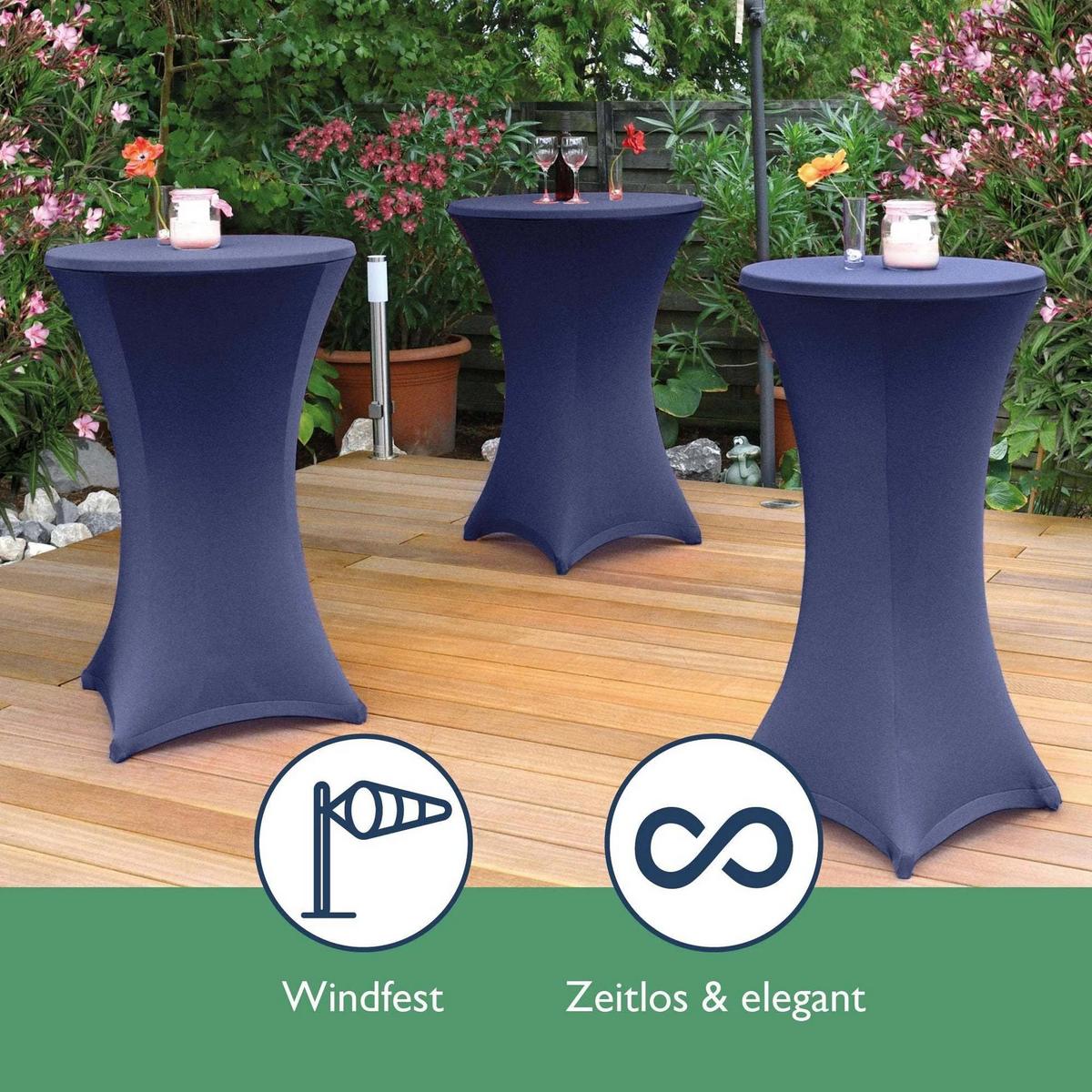 STEHTISCHHUSSE Stella Ø 70cm Blau (2tlg) - Blau, Textil (700/120cm) - Beautissu 