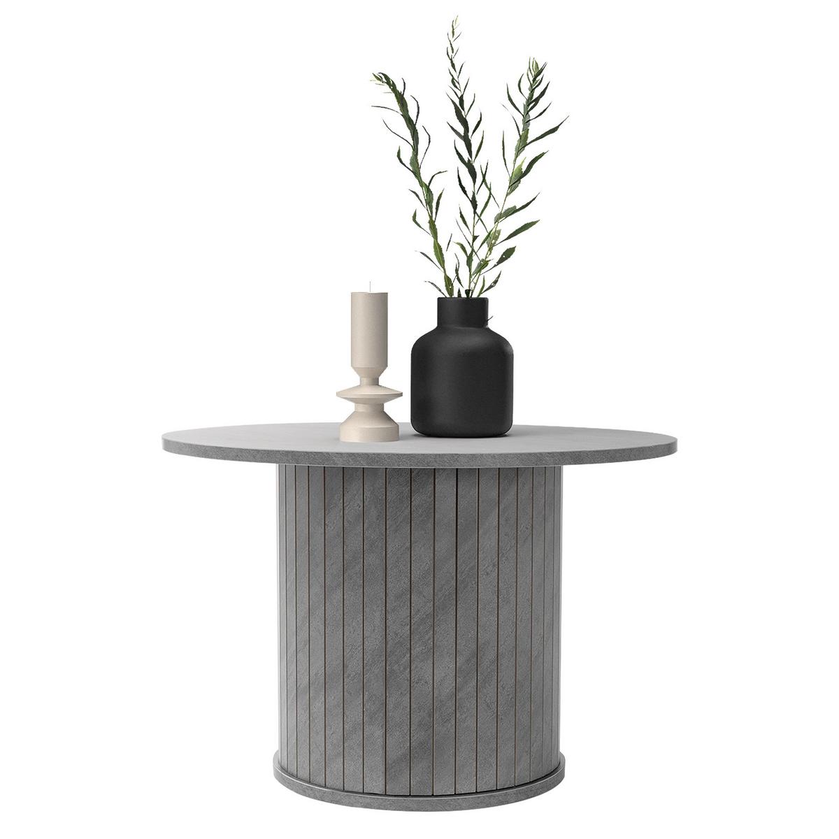 COUCHTISCH rund Ø60 x 40 cm Beton-Optik Grau - Grau, Holz (60/60/40cm) - ML-DESIGN