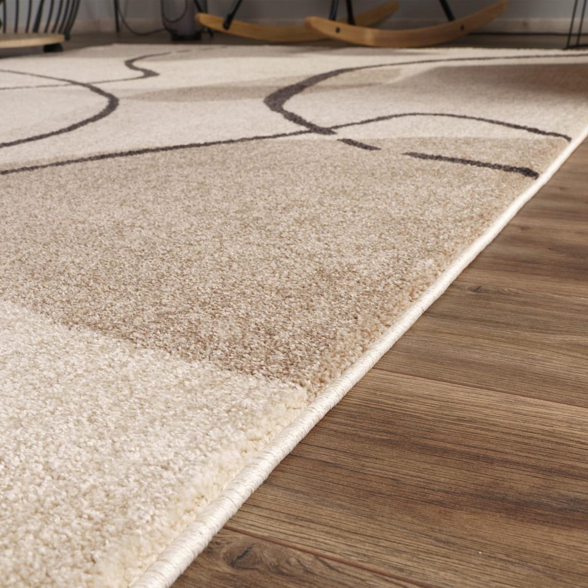 KURZFLORTEPPICH, abstrakt, Florhöhe 12 mm, Creme, 200 x 290 cm - Beige, Textil (290/200cm) - KADIMA DESIGN