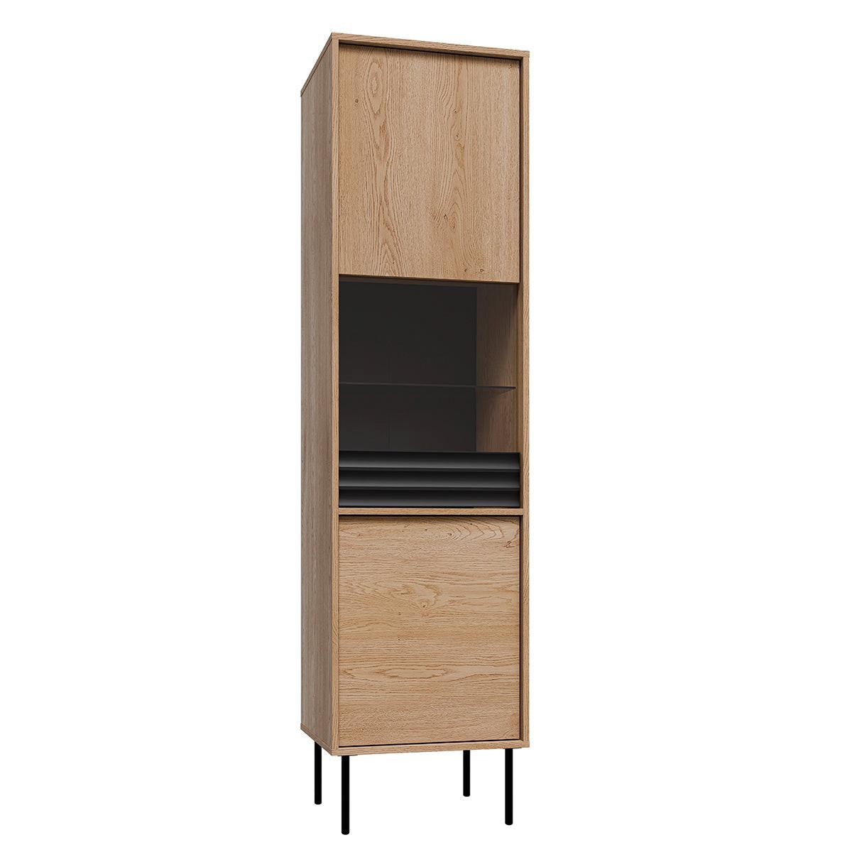 VITRINE Astra Holz und Schwarz - Schwarz, Holzwerkstoff (50.9/195/40cm) - Petits-meubles