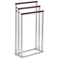 HANDTUCHSTÄNDER silber/dunkelbraun 45 x 84 cm 3 Arme Charras - Dunkelbraun/Silberfarben, Metall (45/84/21cm) - Beliani