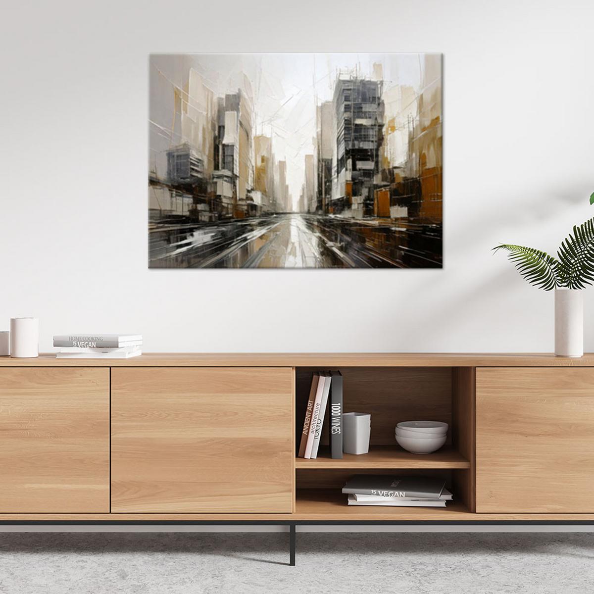 LEINWANDBILD Abstraktion 100x70cm - Beige, Textil (100/70cm) - Feeby
