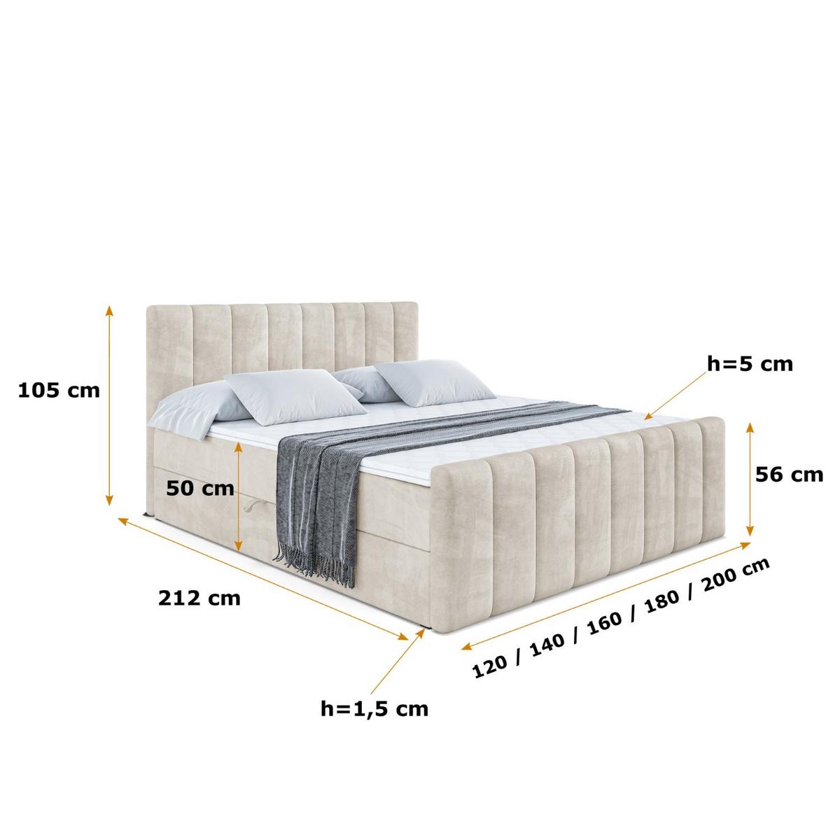 BOXBETT OTTA-Z - 200x200 cm - H4 - Ecru - Ecru, Holzwerkstoff (200/200cm) - ALTDECOR
