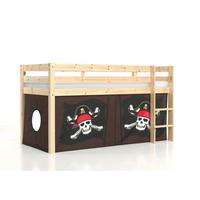 KINDERBETT Karolina 210x114x106 Massivholz Natur Textilset Caribian - Braun/Kieferfarben, Holz (90/200cm) - 58aufmkessel
