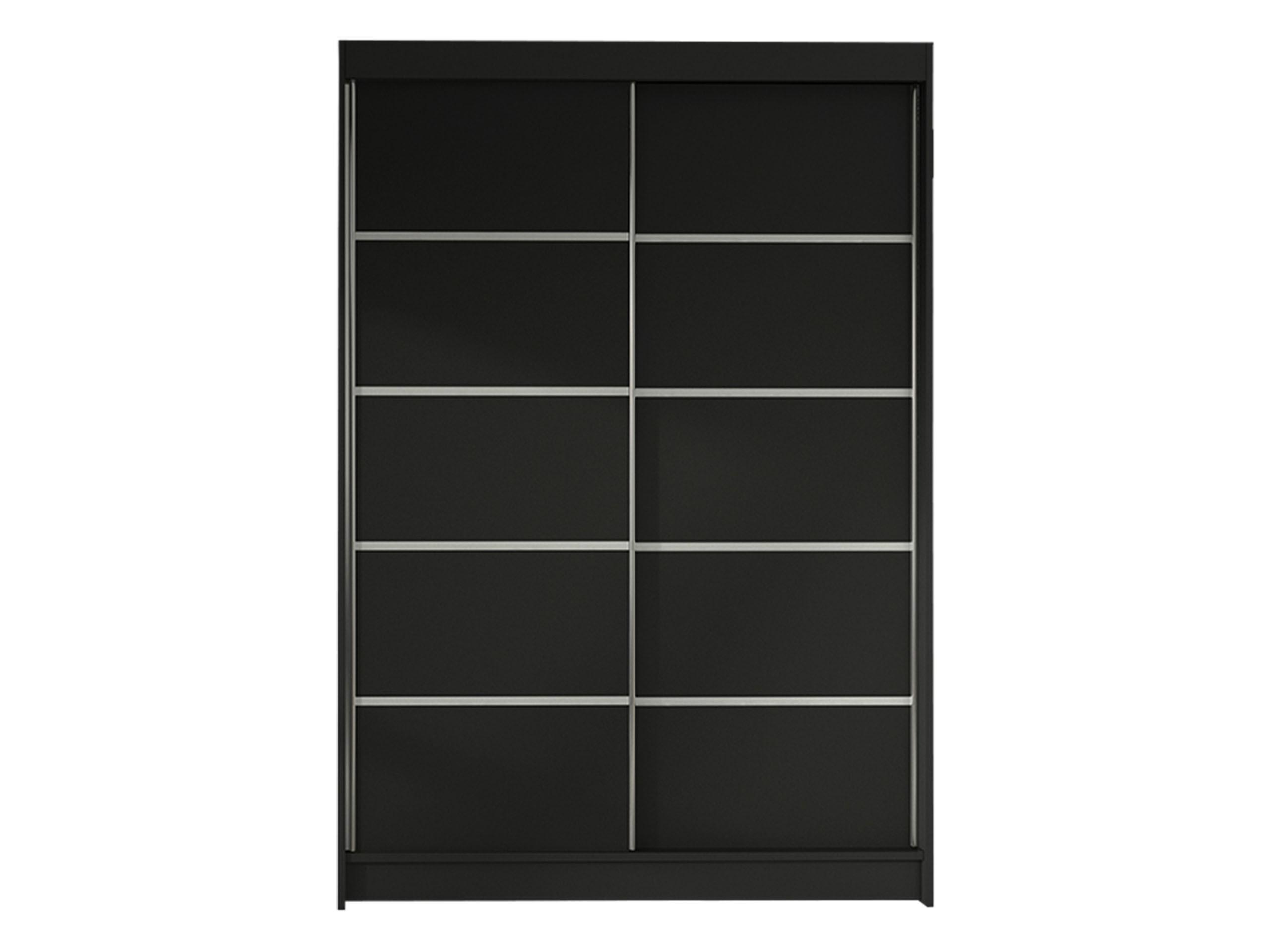 SCHWEBETÜRENSCHRANK Lino IV - Schwarz, Holzwerkstoff/Metall (120/200/58cm) - MIRJAN24