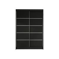 SCHWEBETÜRENSCHRANK Lino IV - Schwarz, Holzwerkstoff/Metall (120/200/58cm) - MIRJAN24
