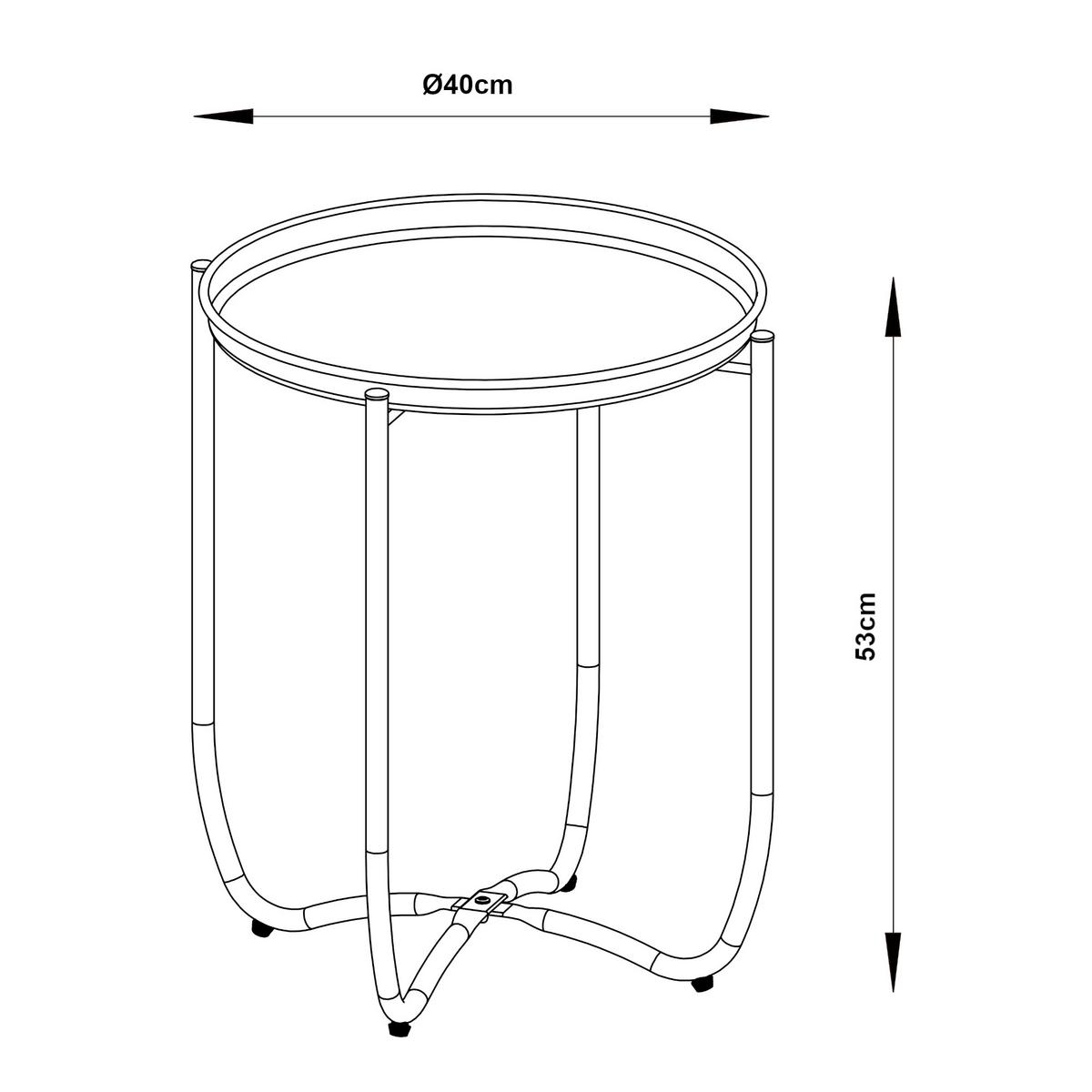 TABLETTTISCH Sandefjord - Schwarz, Metall (40/40/53cm) - [en.casa]