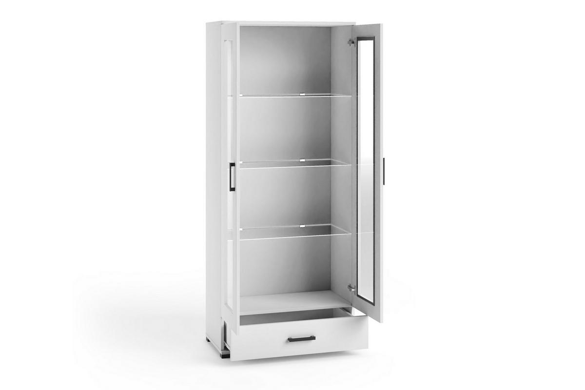 VITRINENSCHRANK ALBANO 186 x 80 cm Weiß - Weiß, Holzwerkstoff (80/186/40cm) - MASSENO
