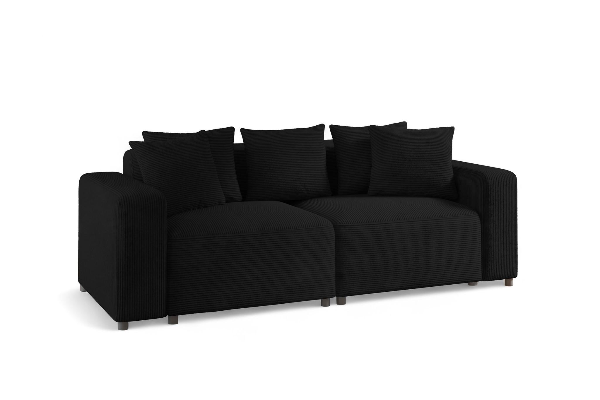 SOFA Megan 2-sitzer In Poso - Schwarz, Holzwerkstoff/Textil (236/75/98cm) - Fun Möbel