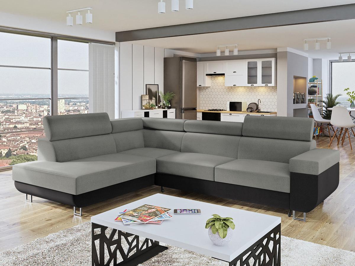 ECKSOFA Fonti, Seite: Links - Grau, Holz/Textil (253/188cm) - MIRJAN24