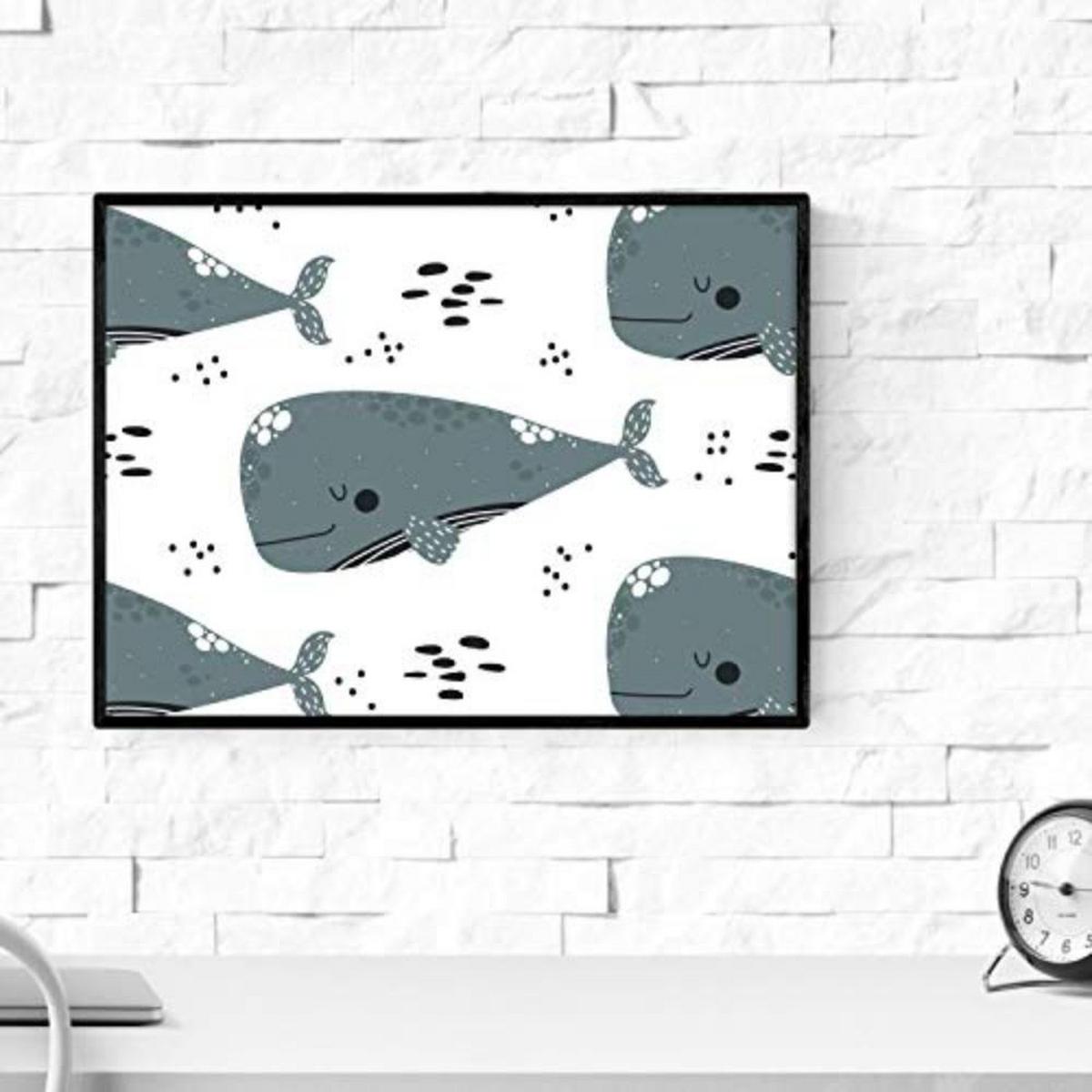 POSTER Set mit 4 Composicion Wale im Meer A3 Rahmenlos - Klar, Papier (29.7/3cm) - Nacnic