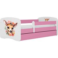 KINDERBETT Emily mit Schublade und Matratze, Rosa 80x160 cm - Dunkelorange, Holzwerkstoff (160/80cm) - WFL GROUP