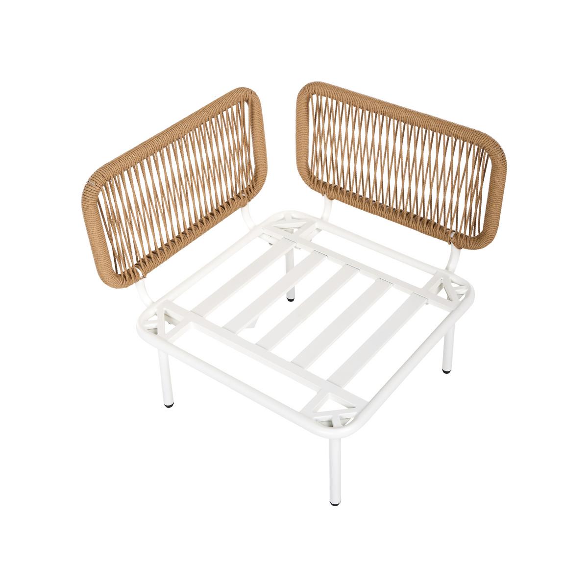 GARTEN-ECKMODUL Hellbeige Baucina - Beige/Weiß, Metall (68/75/68cm) - Beliani