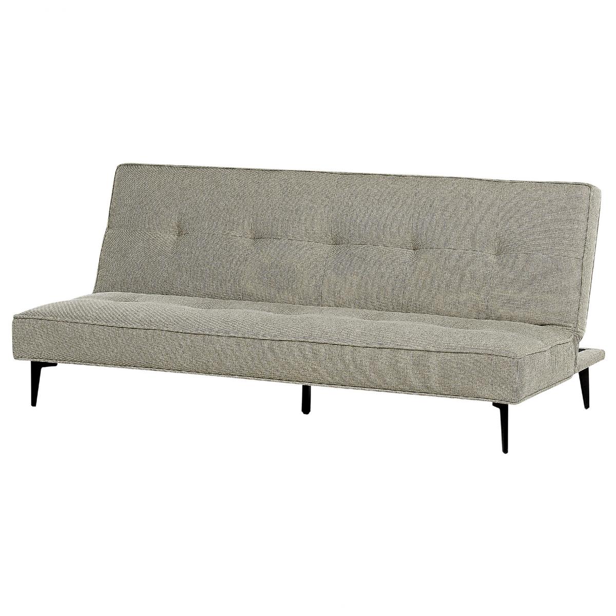 3-SITZER-SCHLAFSOFA hellgrün/schwarz Essvik - Schwarz/Grün, Textil (191/83/90cm) - Beliani
