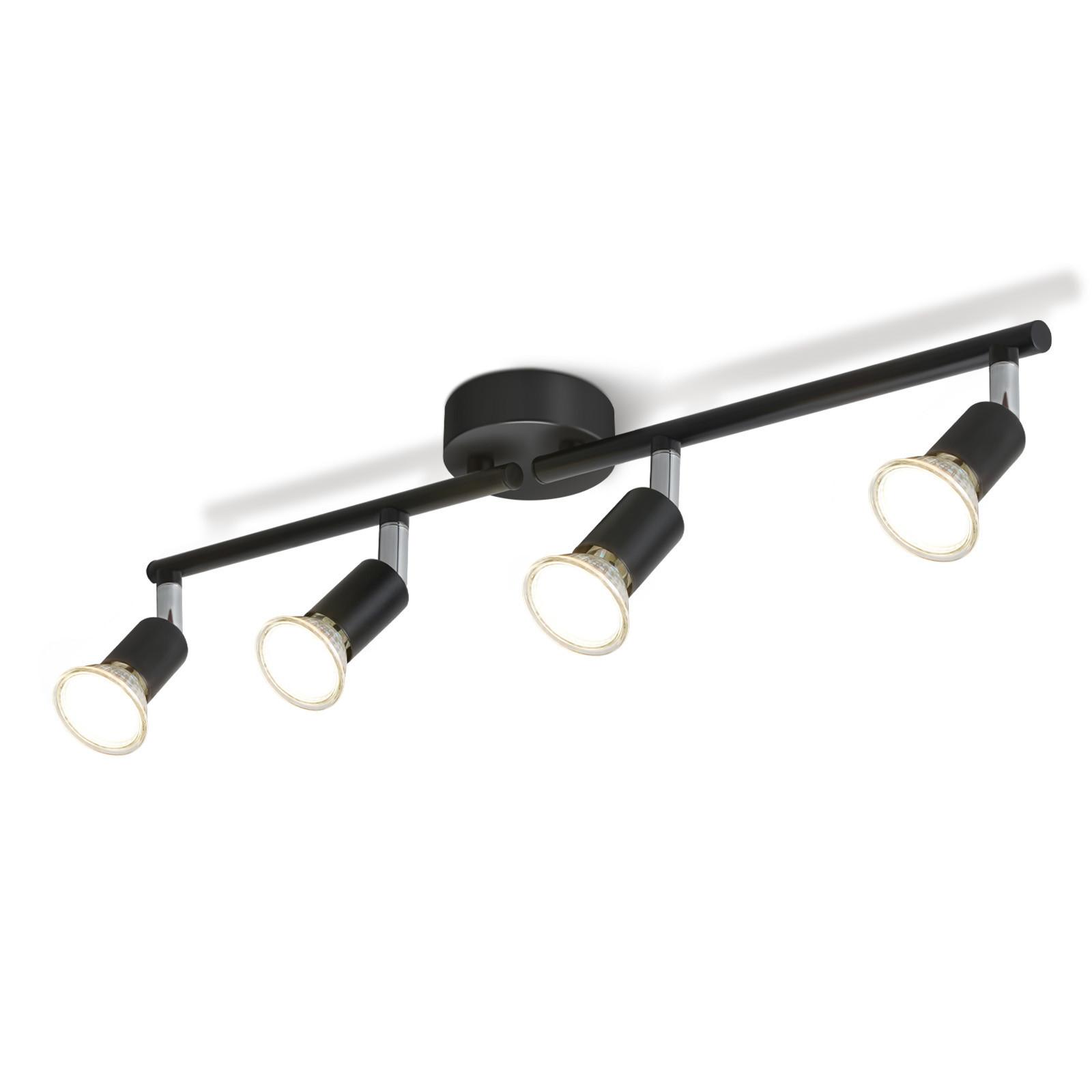 DECKENSTRAHLER Max 4-flammig 60/8/14 cm - Schwarz, Metall (60/8/14cm) - Nettlife