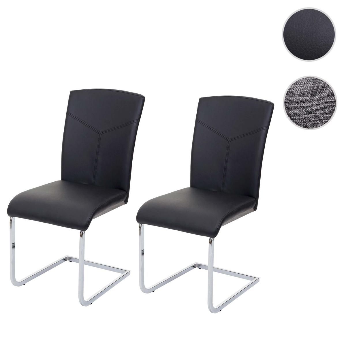 ESSZIMMERSTUHL Schwarz 2er-Set - Schwarz, Textil (43/94/60cm) - MCW