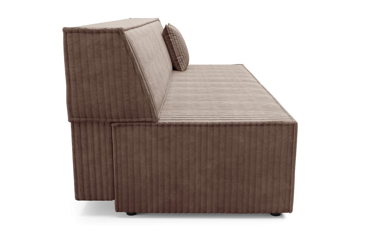 BETTSOFA TESSO Braun Kordstoff mit Schlaffunktion - Braun, Holz (202/74/94cm) - MASSENO