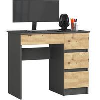 SCHREIBTISCH Graphit Grau, Eiche Artisan 77/90/50 - Eiche Artisan, Holzwerkstoff (98/51/77cm) - RAUMHIRSCH FURNITURE