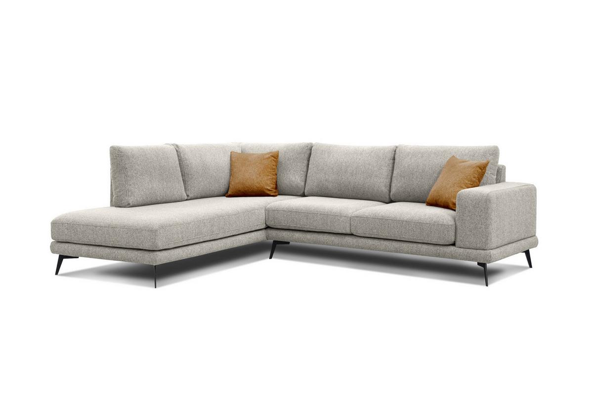ECKSOFA MEDIOLANE 5-Sitzer, hellgrau - Hellgrau, Holzwerkstoff/Textil (219/282cm) - Wozimo