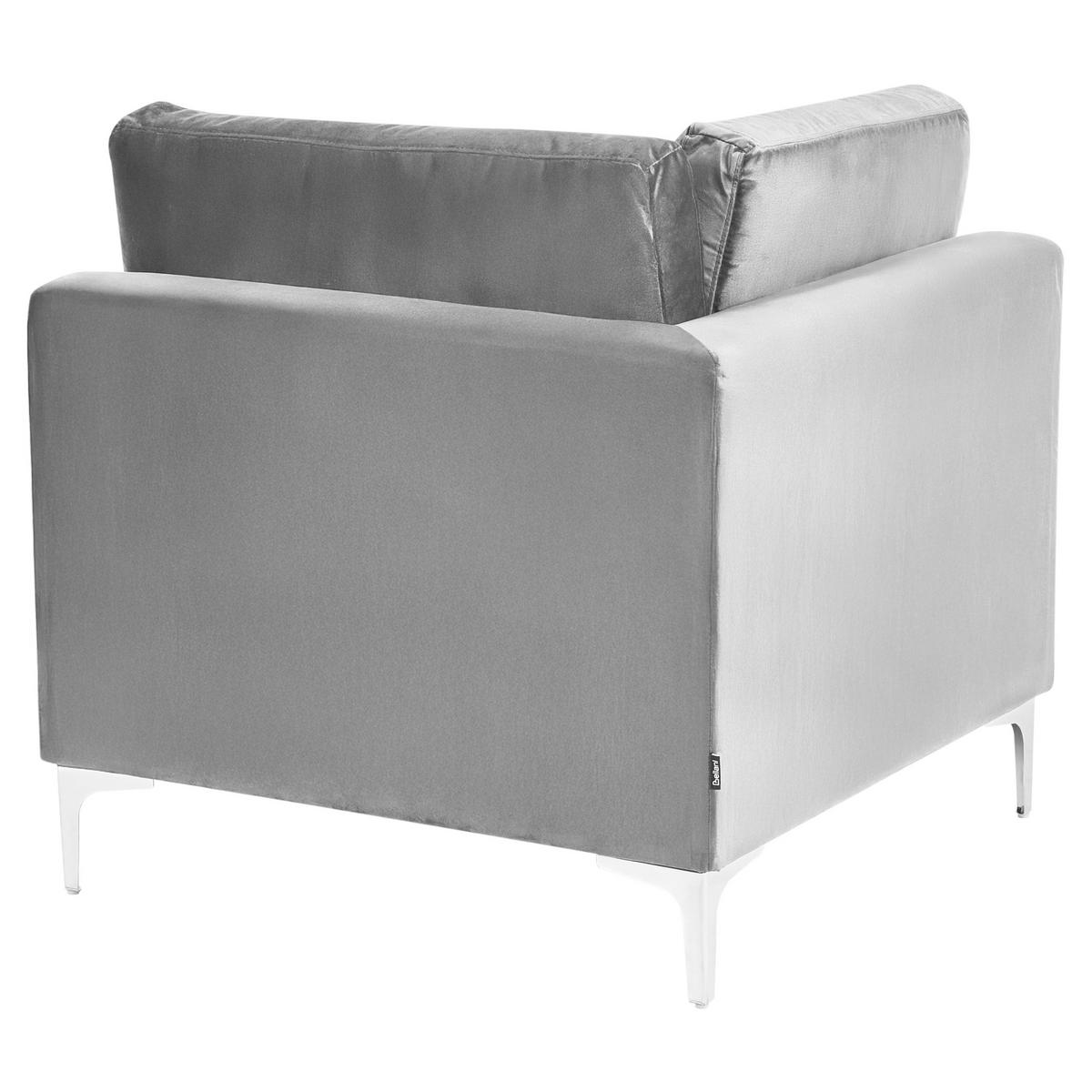 MODULSOFA 2-Sitzer Grau Samtstoff Evja - Dunkelgrau, Textil (170/84/85cm) - Beliani