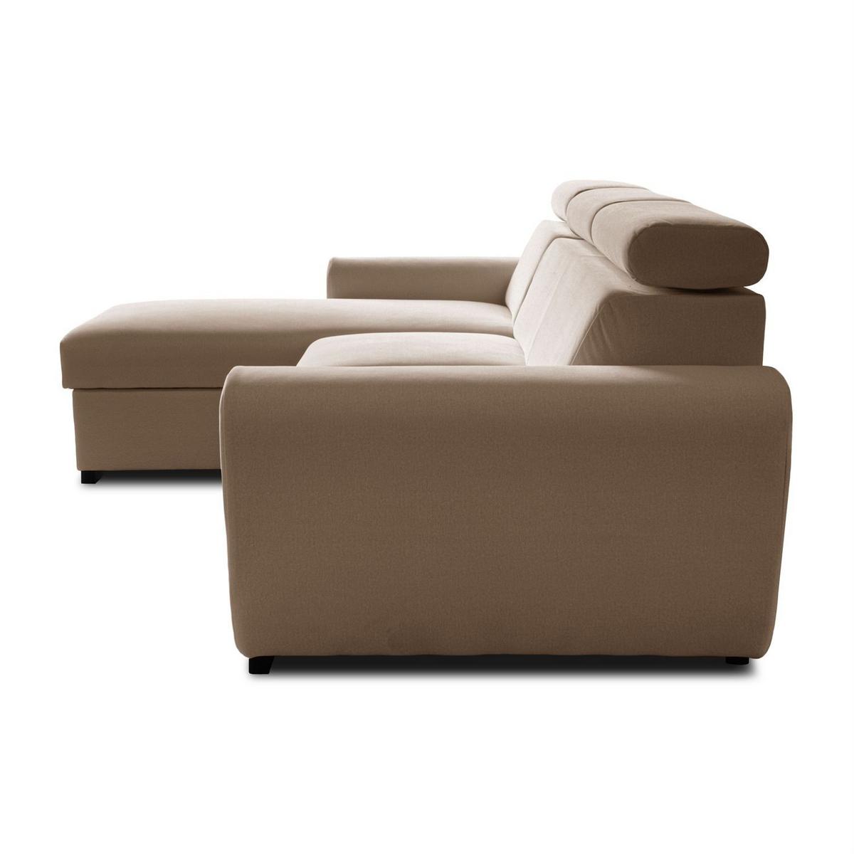 ECKSOFA FALCO mit Schlaffunktion Elli 18 - Beige, Textil (253/174cm) - Lookway