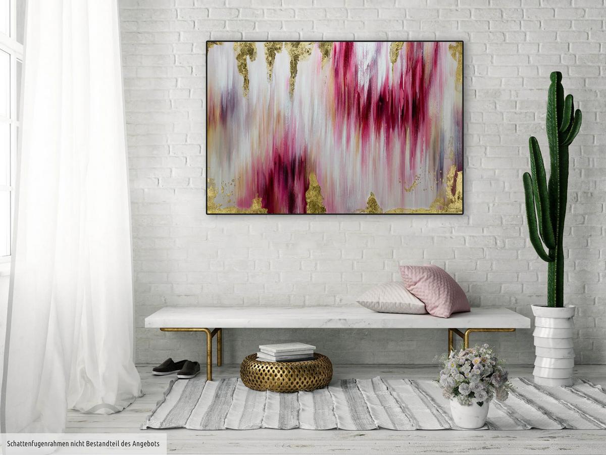 ACRYLBILD HANDGEMALT 120/80 cm - Pink, Holz/Textil (120/80cm) - KUNSTLOFT
