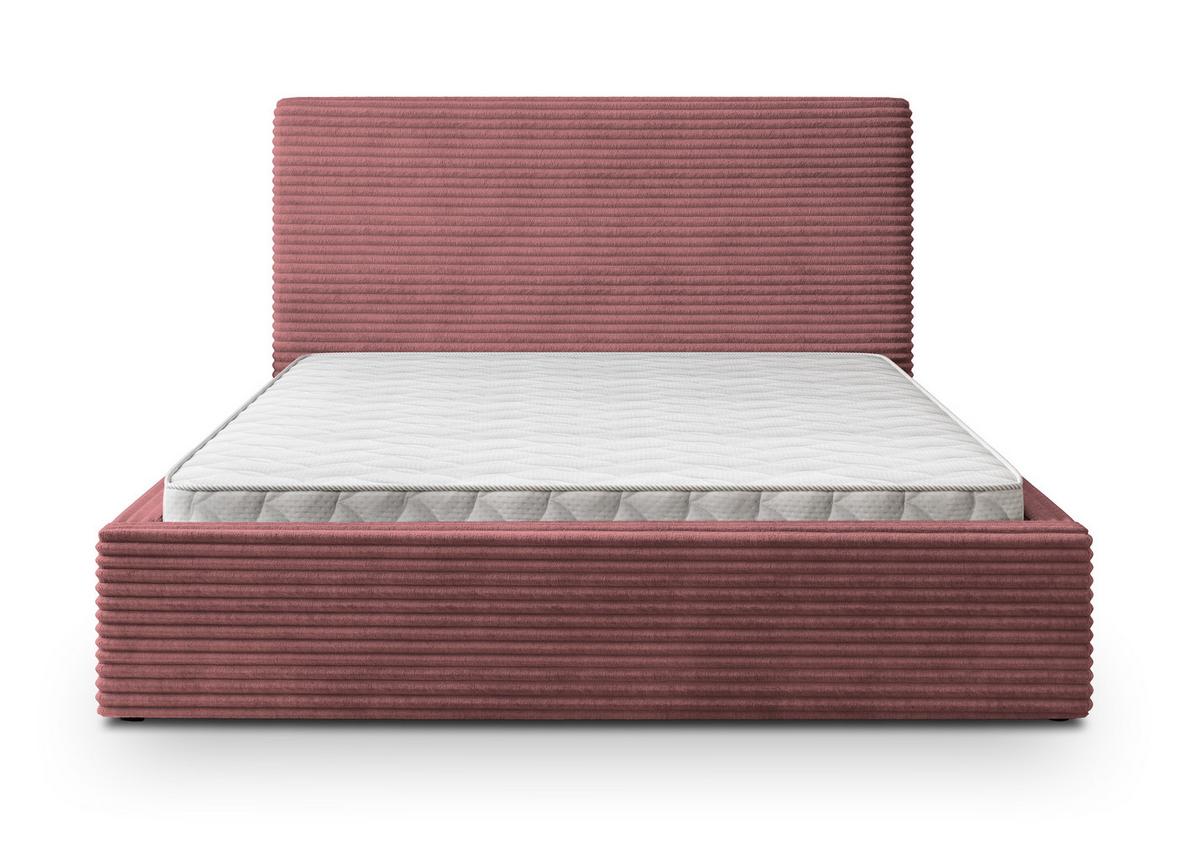 POLSTERBETT MIRETTI 200x200 cm mit Bettkästen - Rosa - Rosa, Holz/Textil - MASSENO