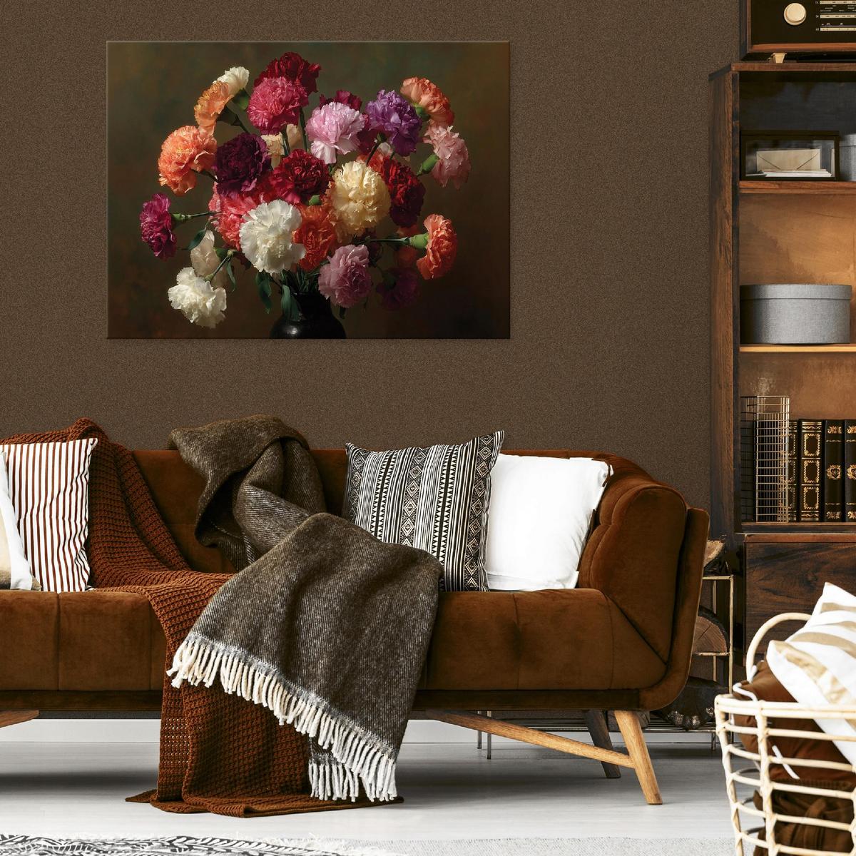 LEINWANDBILD Blumen Abstrakt Braun 100x70 cm - Multicolor, Holzwerkstoff (100/70cm) - Wallarena