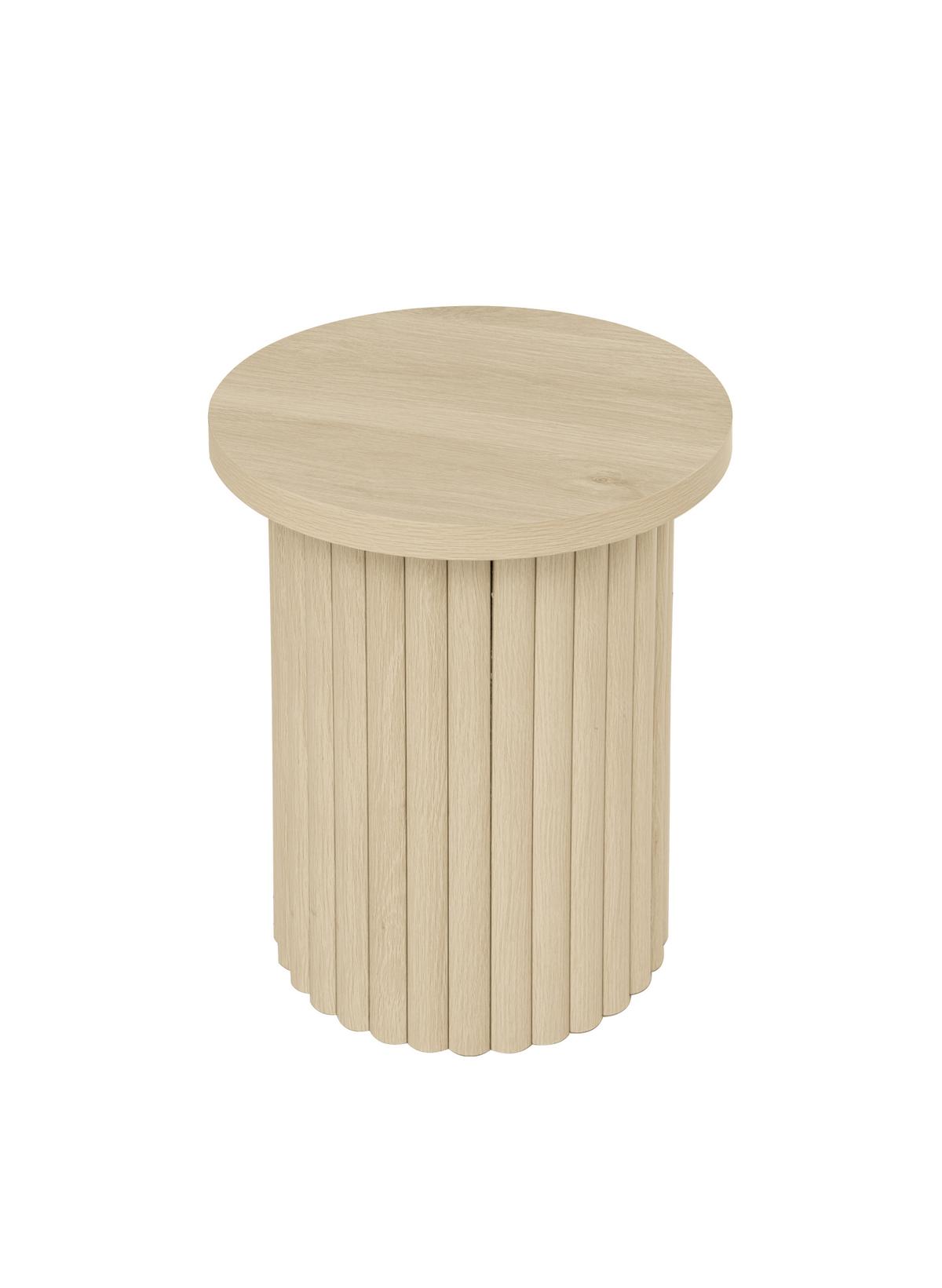 COUCHTISCH SET – Rundes 2er-Set aus Holzoptik, Skandinavisches Design - Weiß, Holzwerkstoff (69/69/41cm) - Urban Meuble