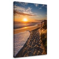 WANDBILD sonnenuntergang auf der strandlandschaft - Orange, Textil (80/120cm) - Feeby