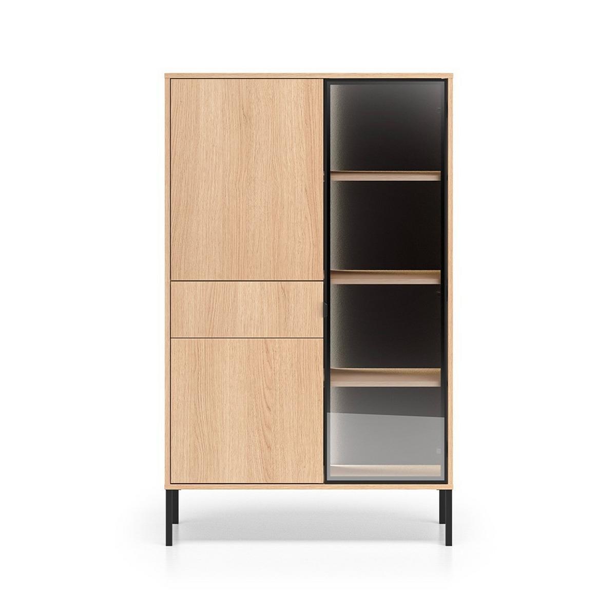 GESCHIRRSCHRANK Paige Holz und Schwarz - Schwarz, Holzwerkstoff (92/150/40cm) - Petits-meubles