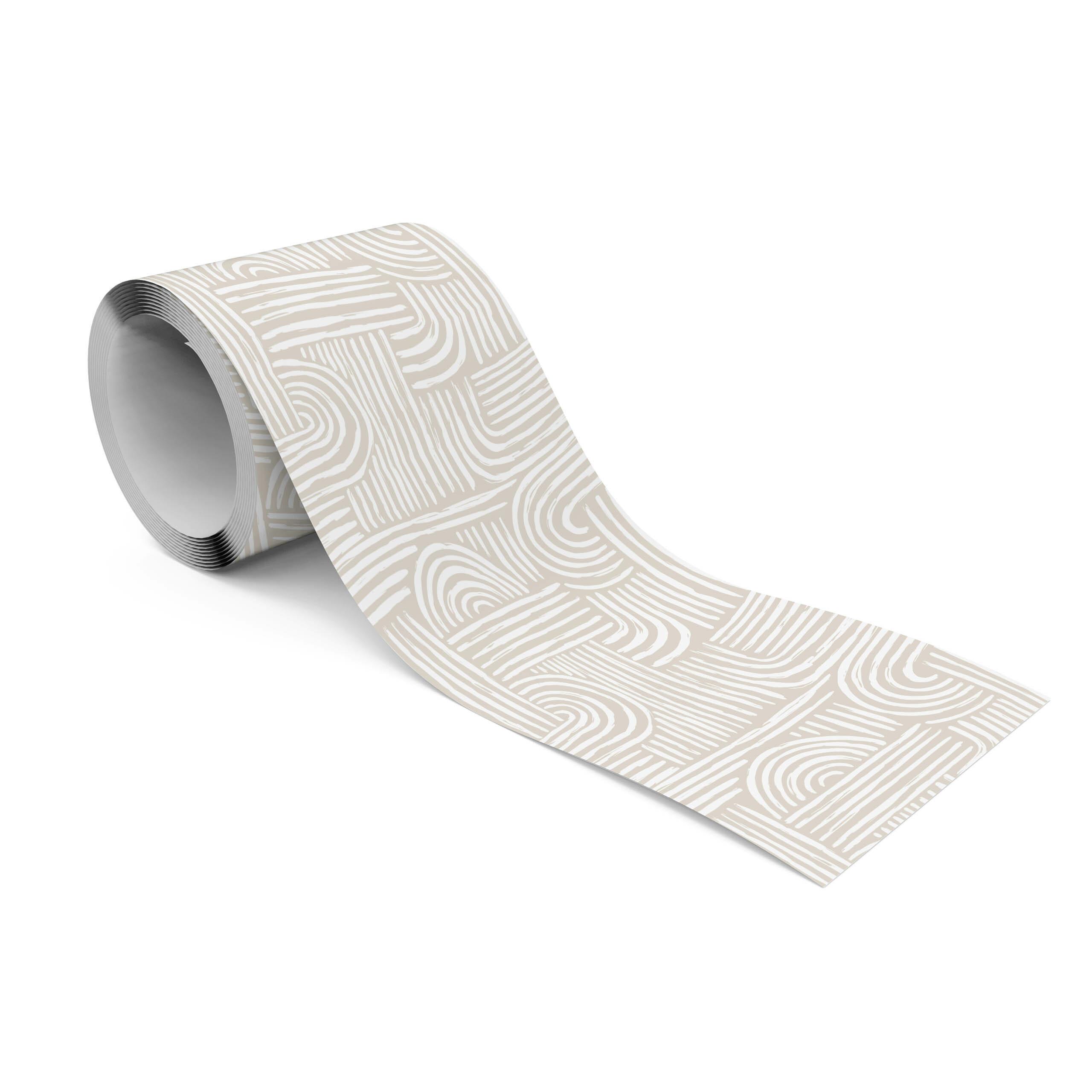 TAPETENBORDÜRE selbstklebend GEOMETRISCHE MUSTER Ornamente im Boho Stil - Beige/Weiß, Papier (10/300/300cm) - Muralo
