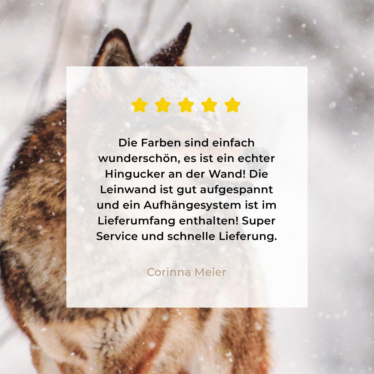 LEINWANDBILD Wolf - Winter - Schnee - Natur - Tiere Room Decor 30x40 cm - Haselnussfarben, Textil (30/40cm) - MuchoWow