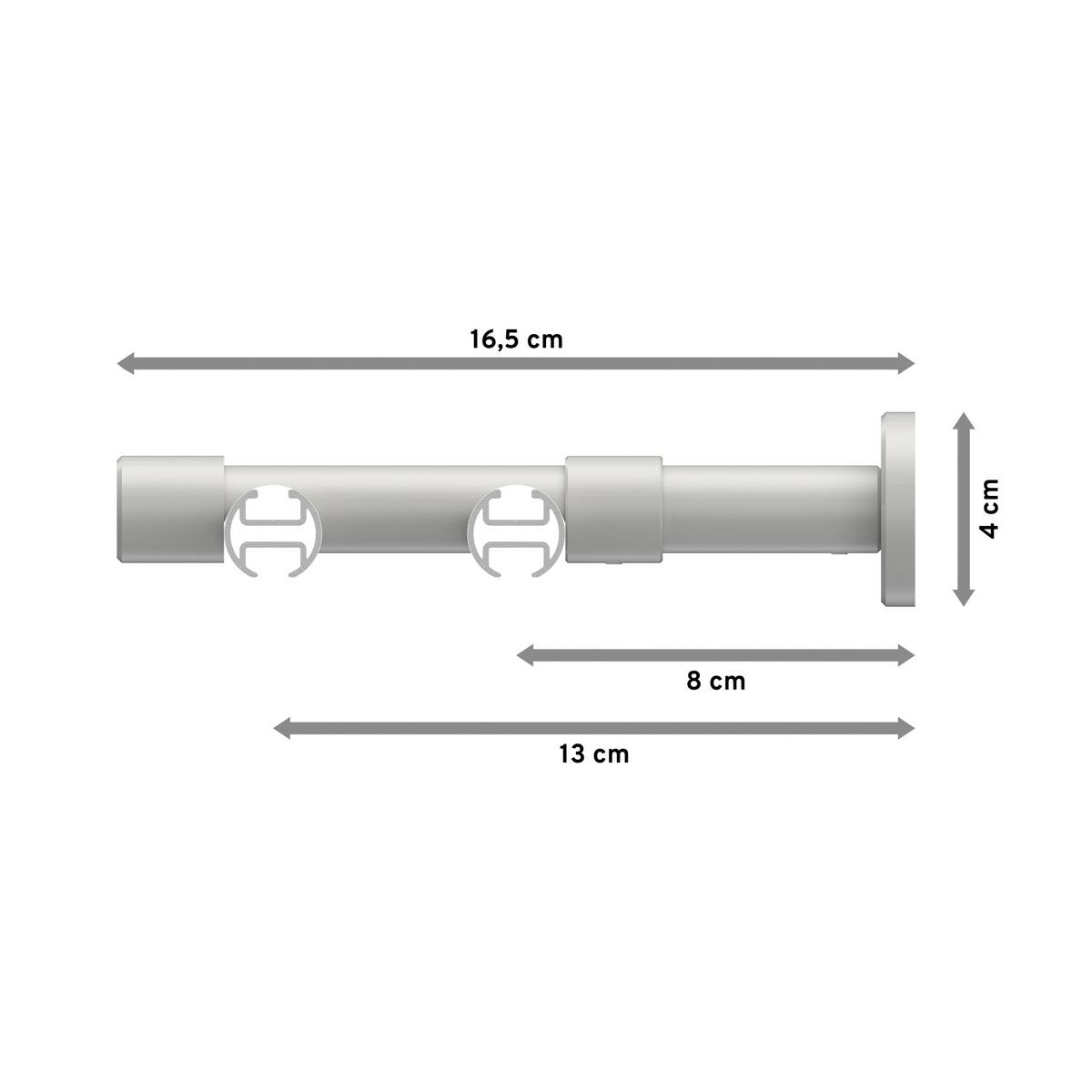 GARDINENSTANGE INNENLAUF Prestige Estana 360 cm (geteilt in 2 x 180 cm), 2-läufig, 20 mm Ø Weiß - Weiß, Metall (360cm) - INTERDECO