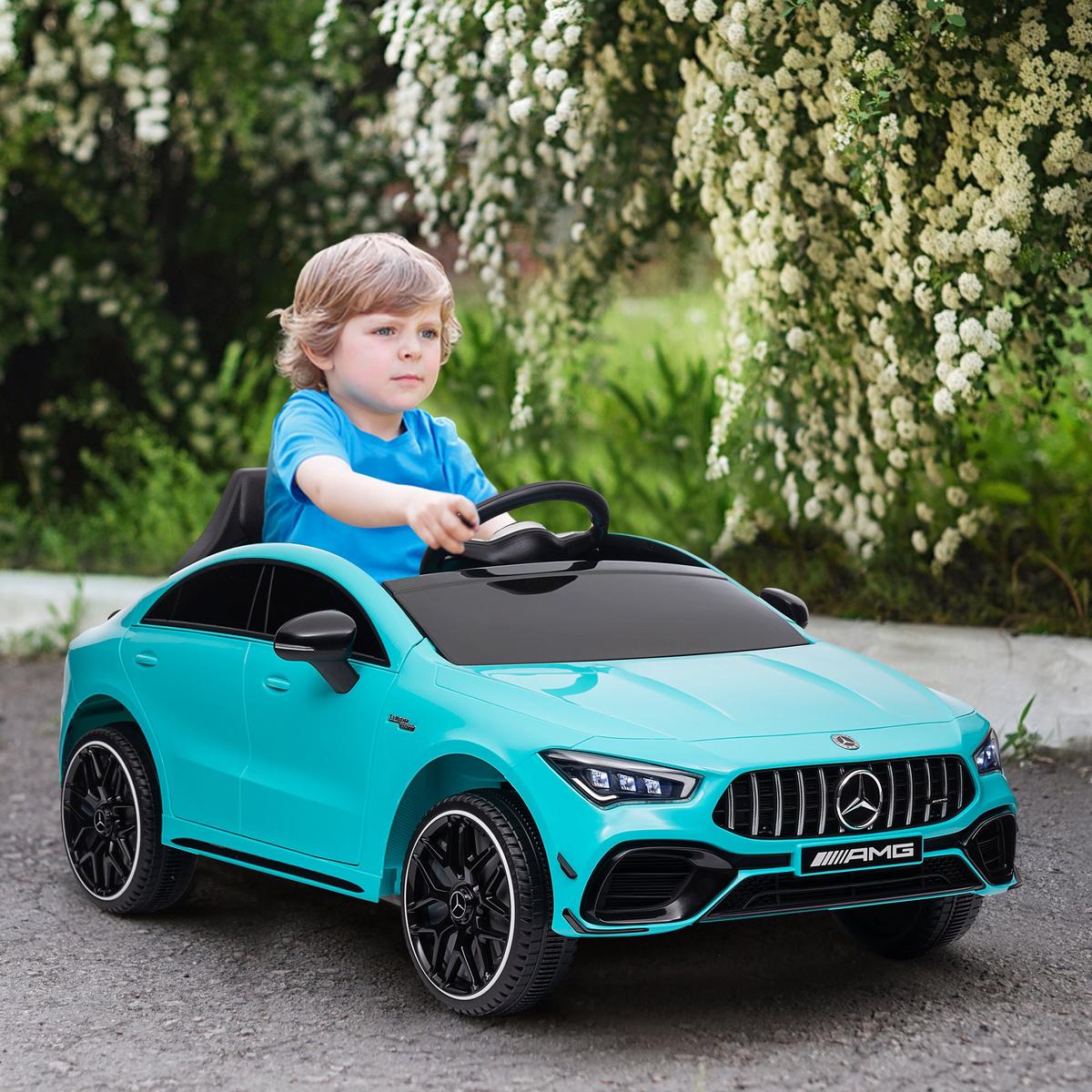 KINDER Elektroauto 12 V Kinderauto mit 2,4G Fernbedienung, USB-, MP3-Anschluss - Blau, Metall (110/61/45cm) - AIYAPLAY