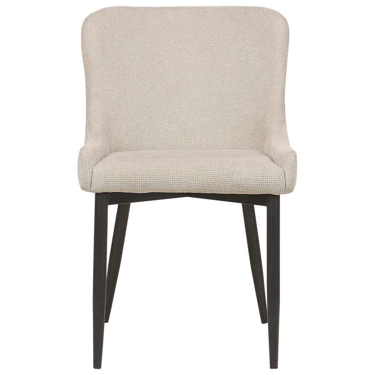 ESSZIMMERSTUHL 2er-Set hellbeige/schwarz Everly - Beige/Schwarz, Textil (52/82/62cm) - Beliani