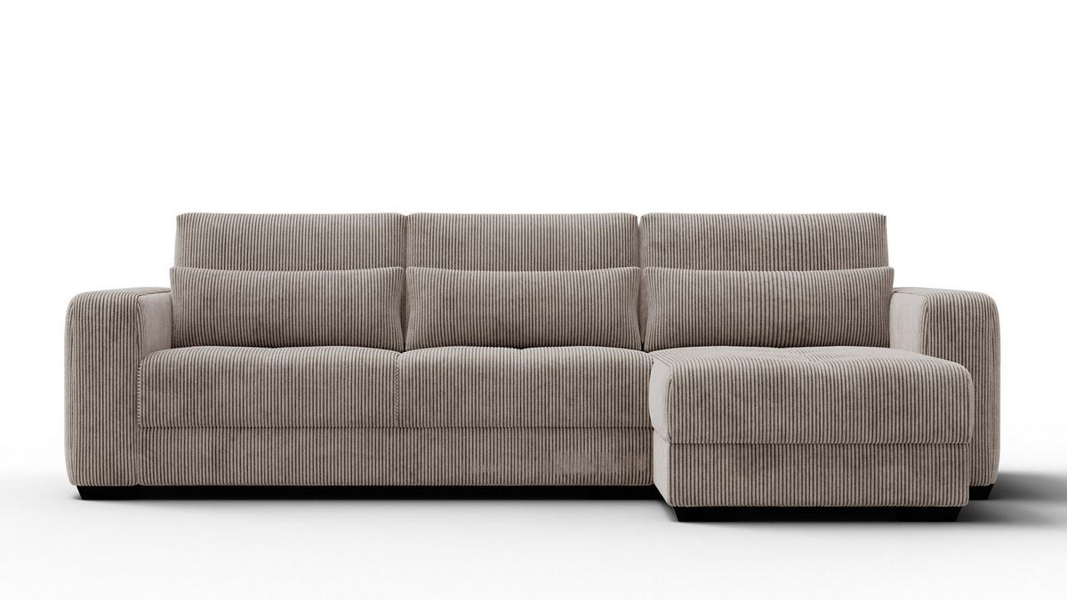 ECKSOFA OLI 4-Sitzer rechts, taupe - Taupe, Holz/Textil (295/172cm) - Wozimo
