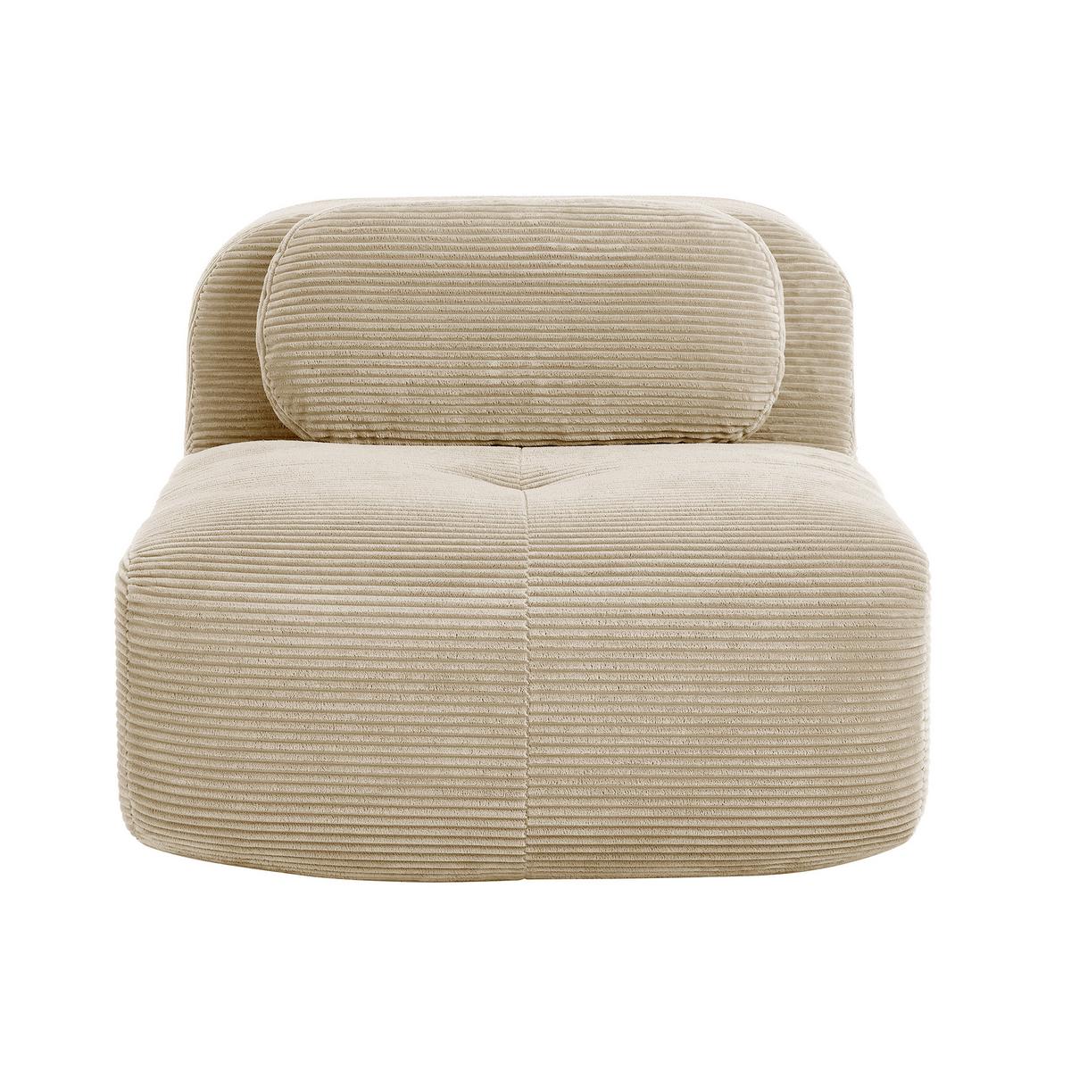1-SITZER SOFA in Premium Cord - Beige, Textil (90/75/103cm) - Urban Meuble