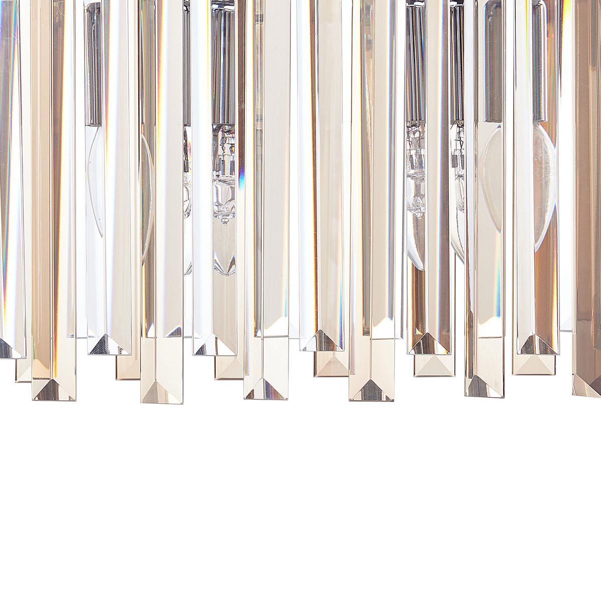 KRONLEUCHTER Silber Mandeo - Silberfarben, Glas (14/68/120cm) - Beliani