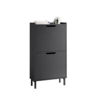 SCHUHSCHRANK Schwarz - Schwarz, Holzwerkstoff/Metall (50/91/19cm) - SoBuy