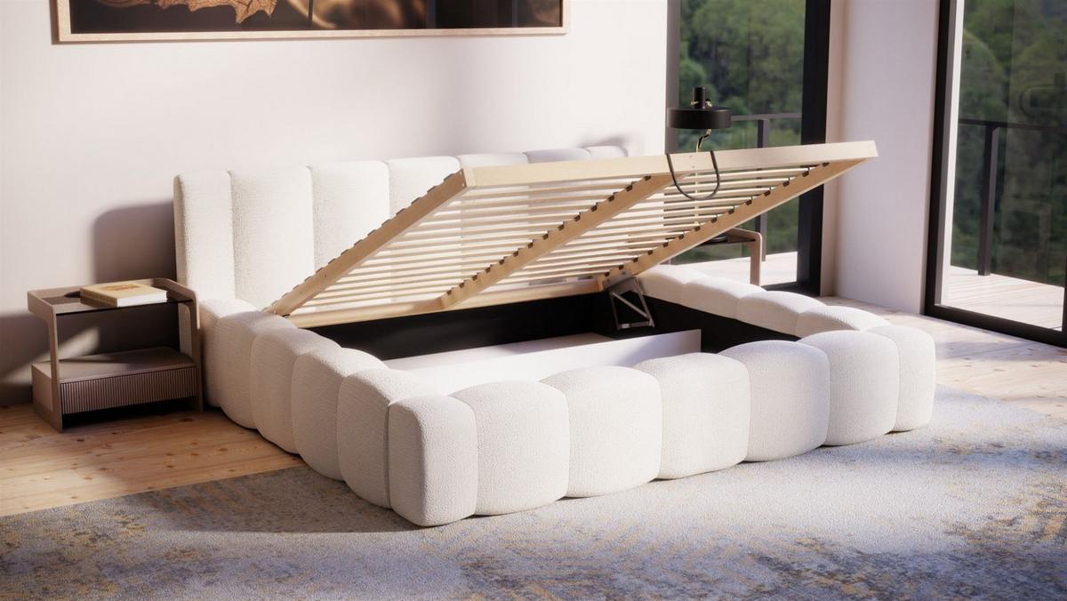 POLSTERBETT Lizeth In Perfect Harmony - Creme, Holzwerkstoff/Textil (200/200cm) - Fun Möbel