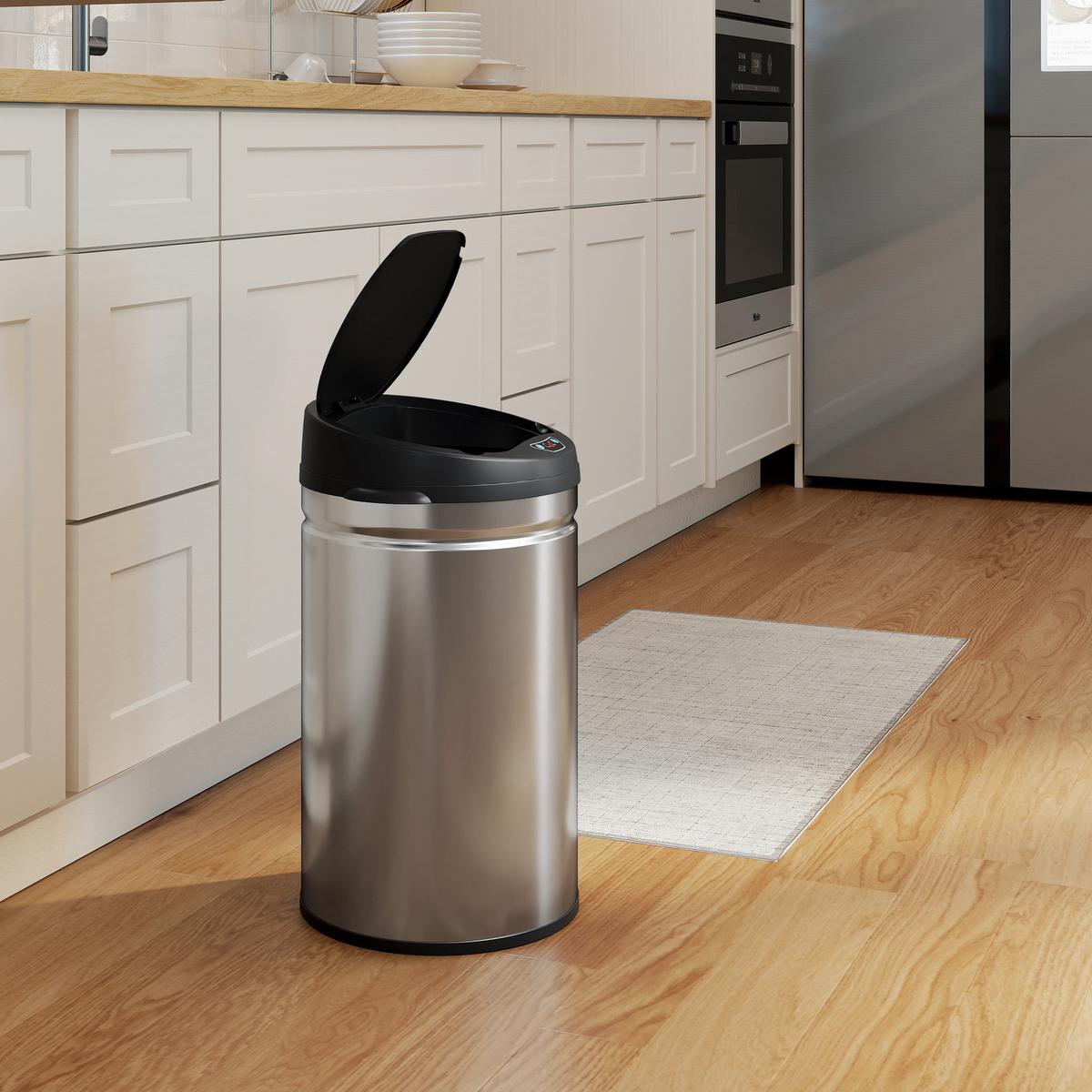 MÜLLEIMER mit Sensor 30L Edelstahl Automatischer Mülleimer mit Soft-Close-Deckel - Silberfarben, Metall (30.5/51/32cm) - HOMCOM