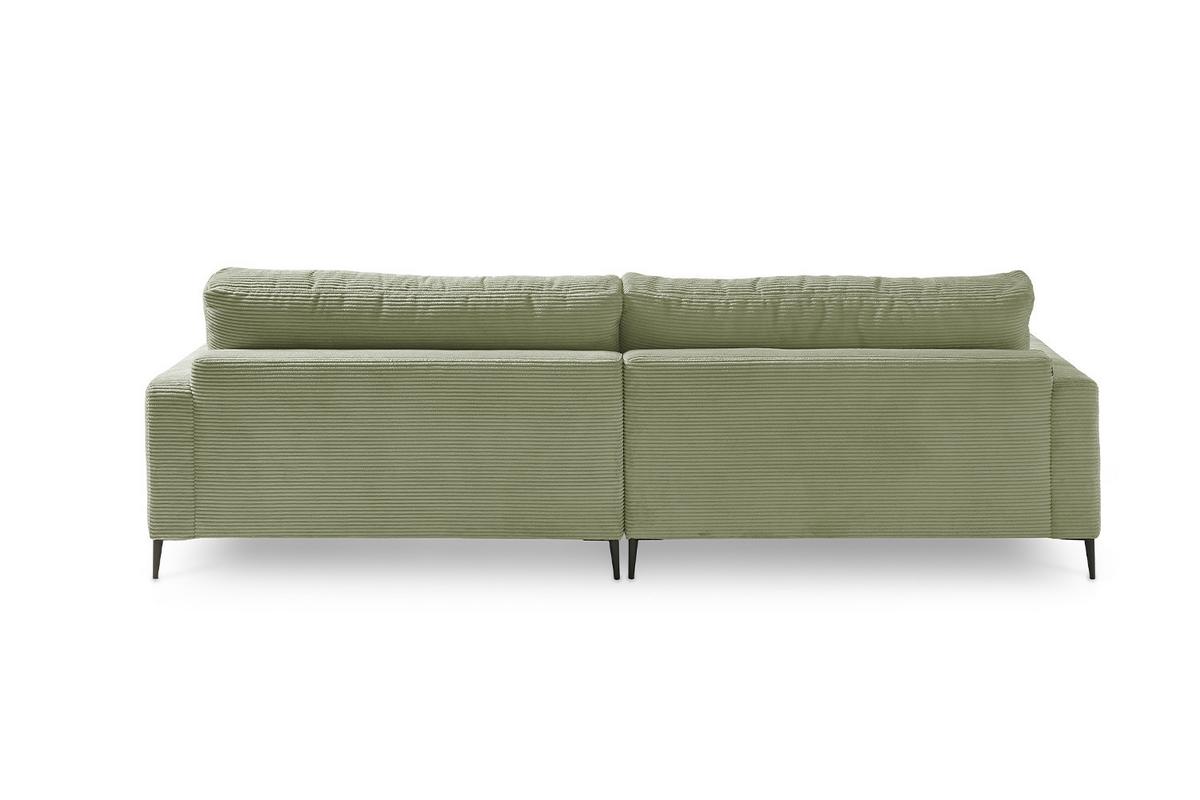 ECKSOFA CARA Grün Cord - Schwarz/Olivgrün, Textil/Metall (272/190cm) - KAWOLA