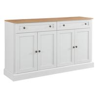 SIDEBOARD 150 cm in Antik Weiß & Natur - Weiß/Naturfarben, Holzwerkstoff (150/86/40cm) - Urban Meuble