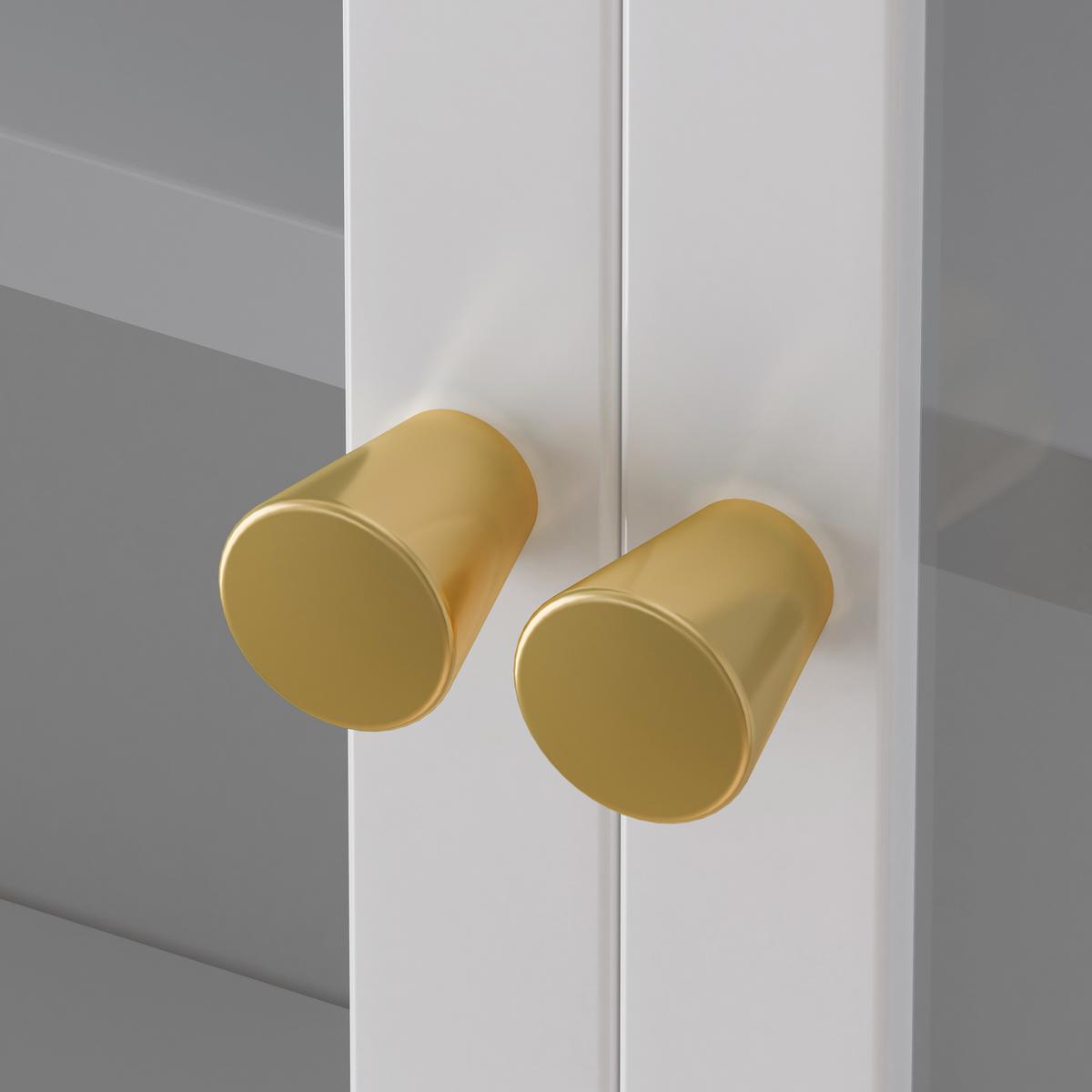WANDSCHRANK 120cm Metall 4 Türen Graues Glas - Weiß, Metall (120/70/23cm) - Urban Meuble
