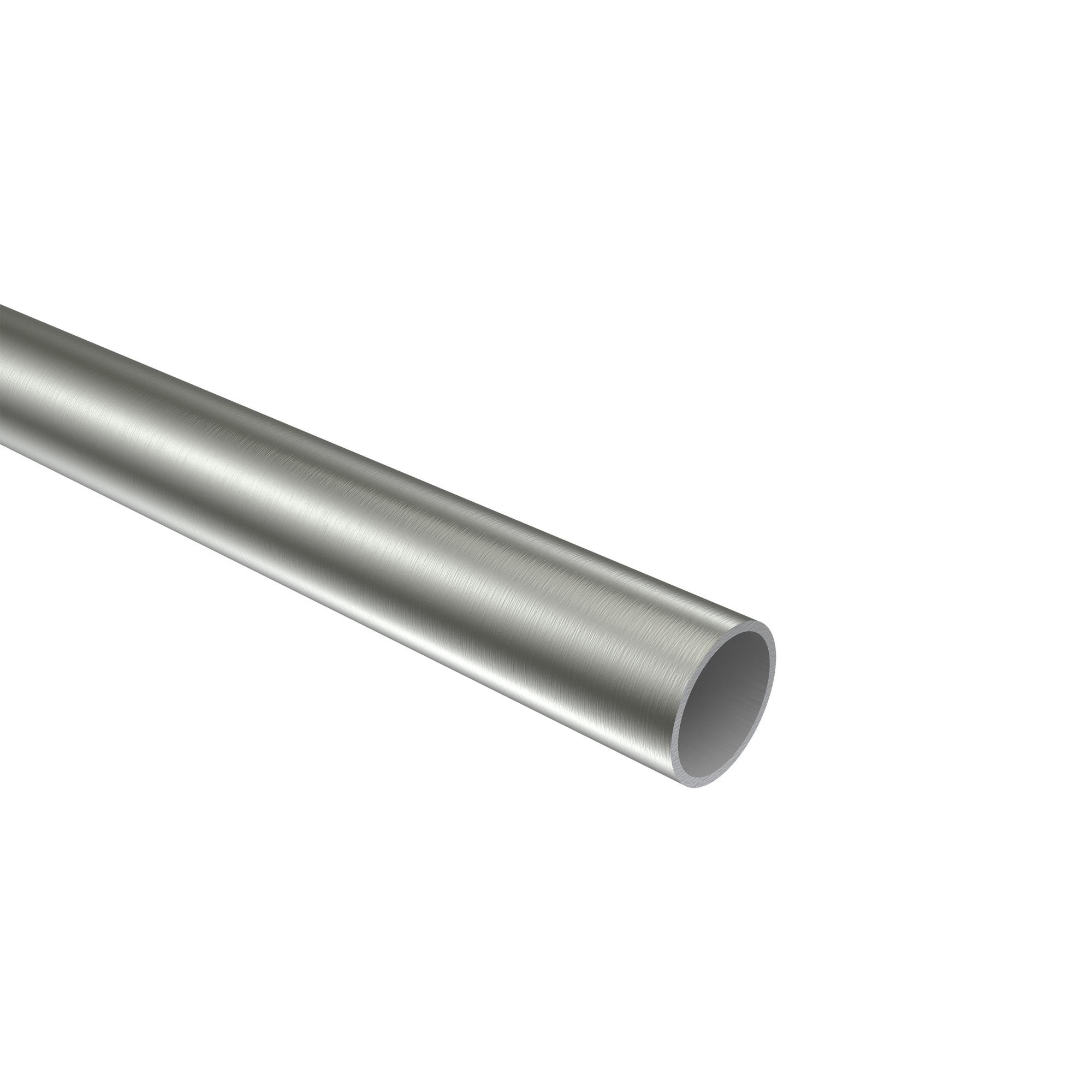 RUNDROHR 140 cm, 16 mm Ø Edelstahl-Optik - Edelstahlfarben, Metall (140cm) - INTERDECO