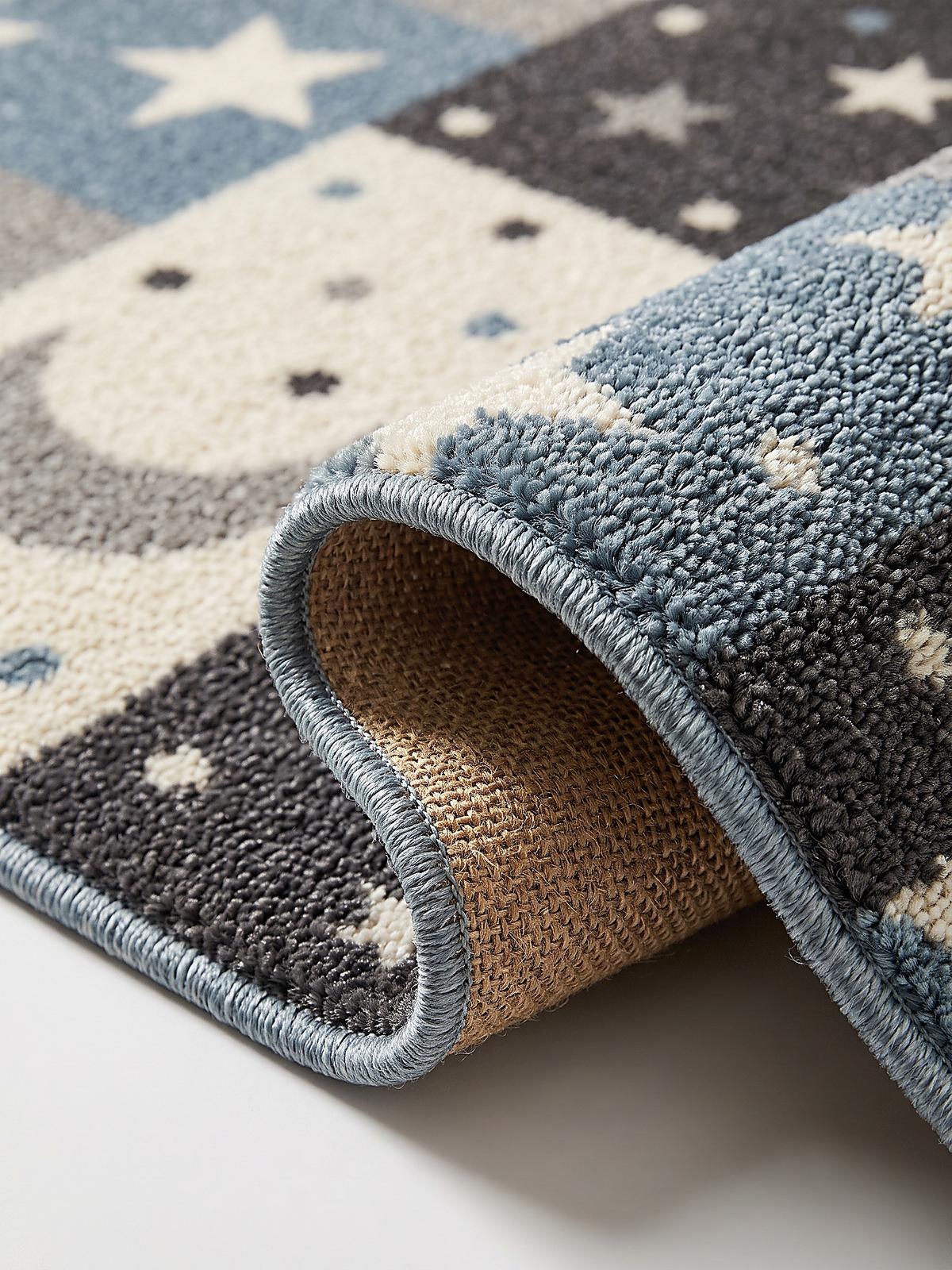 KINDERTEPPICH Kurzflor Sterne IDRO Polypropylen Blau 80 x 150 cm - Blau, Textil (80/150cm) - KADIMA DESIGN