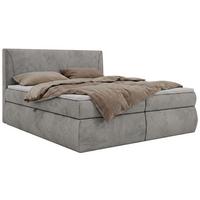 BOXBETT TARENZA 180/200 - Beige Velvet - Topper T25 - H3 - Hellgrau/Schwarz, Kunststoff/Textil (140/200cm) - MKS